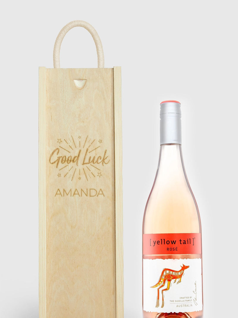 Gifted Drinks rose wine personalised good luck gift box, imported from the UK