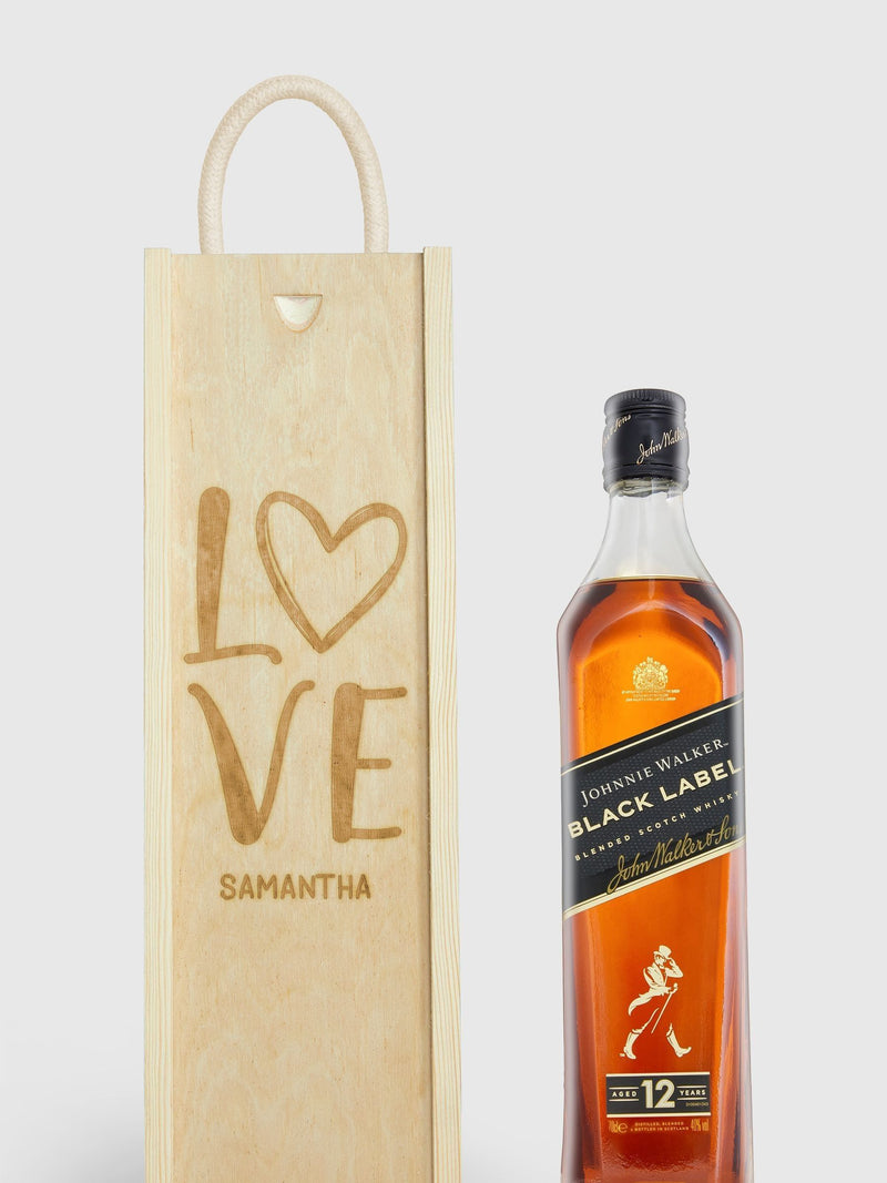 Johnnie Walker Black Label blended Scotch whisky gift box, imported from the UK