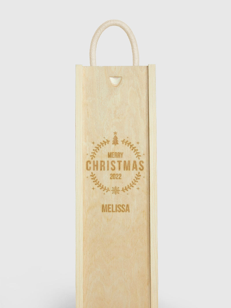 Personalised Merry Christmas Gift Box With Rose Wine by Gifted Drinks