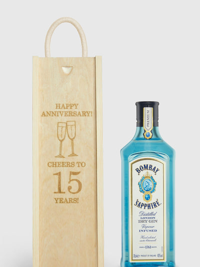 Next Bombay Sapphire Personalised Happy Anniversary Gin Gift Box- Buy online at McGrocer