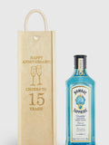 Bombay Sapphire gin personalised anniversary gift box, imported from the UK
