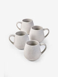Kya stoneware mugs set of 4 with 10cm height and embossed design (British brand)