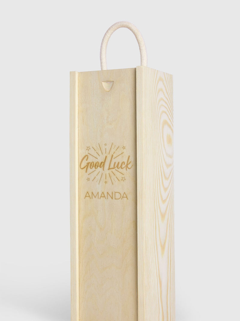 Gifted Drinks personalised good luck red wine gift box, imported from the UK