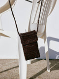 Mango brown leather small cross body bag, imported from the UK