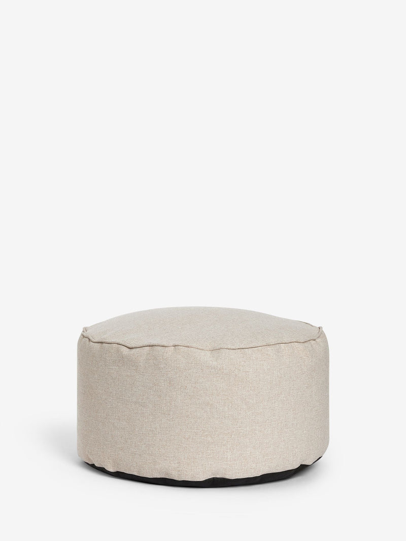 Natural tweedy blend pouffe, imported from the UK
