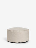 Natural tweedy blend pouffe, imported from the UK