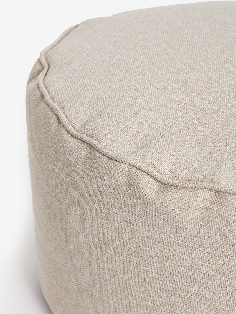 Natural tweedy blend pouffe, imported from the UK