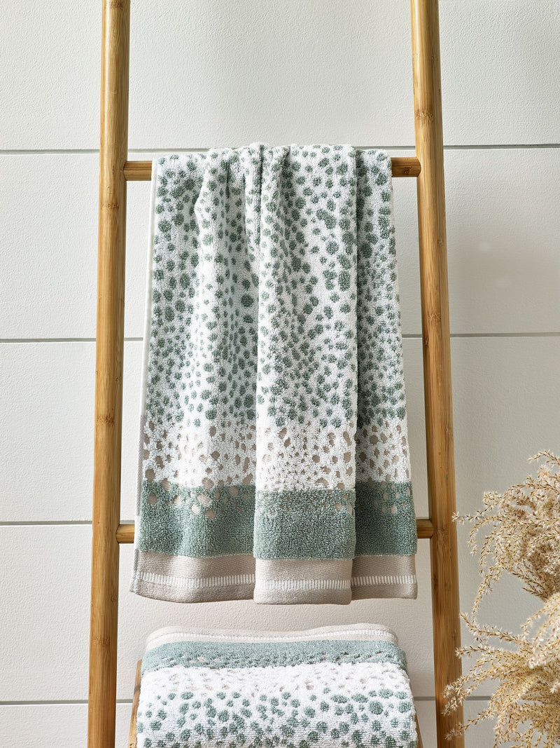 sage green polka dot hand towels set of 2, UK version
