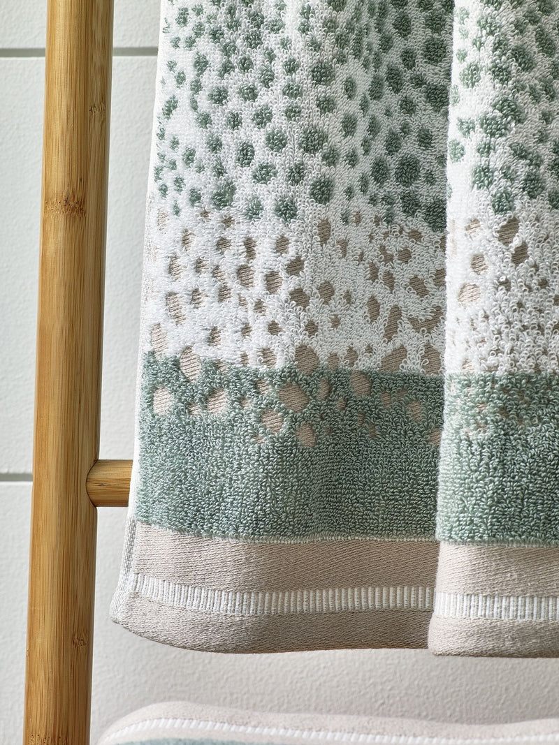 sage green polka dot hand towels set of 2, UK version