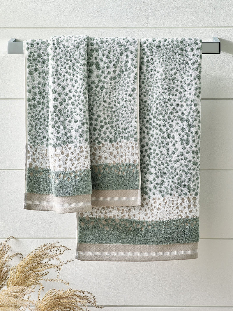 sage green polka dot hand towels set of 2, UK version