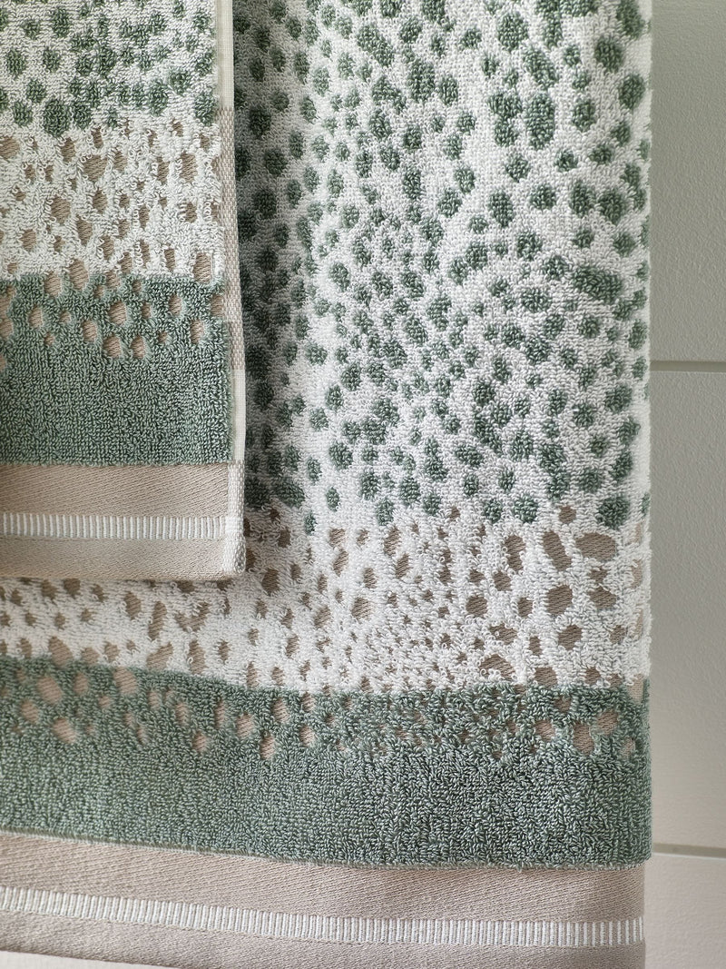 sage green polka dot hand towels set of 2, UK version