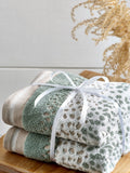 sage green polka dot hand towels set of 2, UK version
