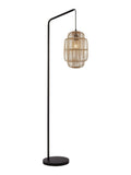 Searchlight Noah floor lamp black open weave shade, UK version