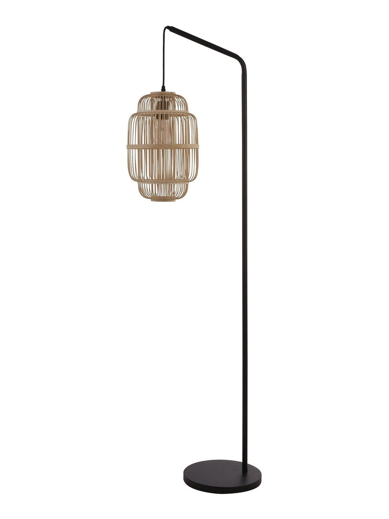 Searchlight Noah floor lamp black open weave shade, UK version