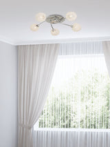 Next Searchlight Chrome Rowan 5 Light Flush Ceiling Light- Buy online at McGrocer