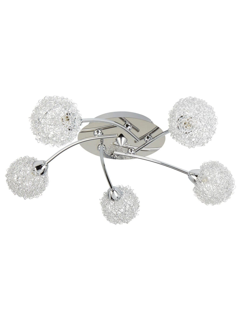 Searchlight Chrome ceiling flush light 5 lights (British brand)