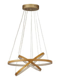 Searchlight Lyra bamboo pendant with three rings, imported from the UK