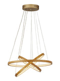 Searchlight Lyra bamboo pendant with three rings, imported from the UK