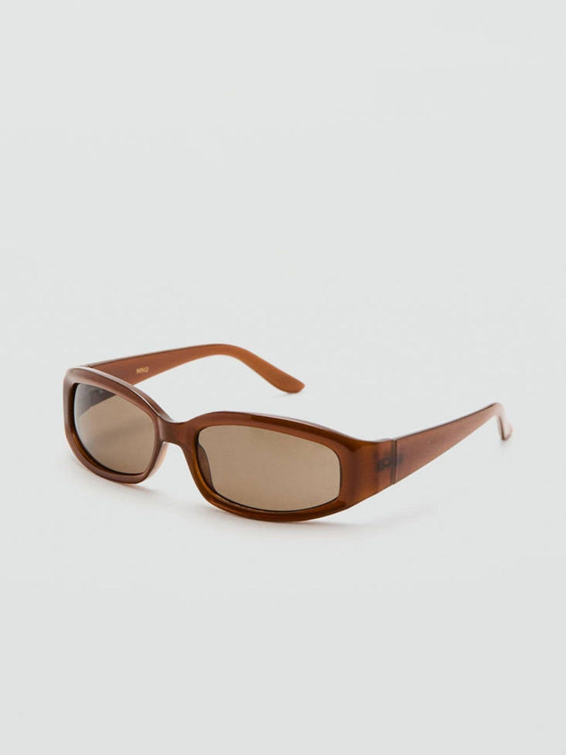 Mango brown geometric wide temple sunglasses, UK version