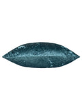 Paoletti teal blue crushed velvet cushion, imported from the UK
