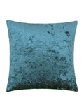Paoletti teal blue crushed velvet cushion, imported from the UK