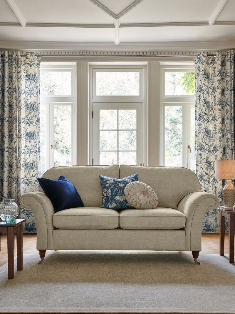 Laura Ashley natural velvet round cushion - British product