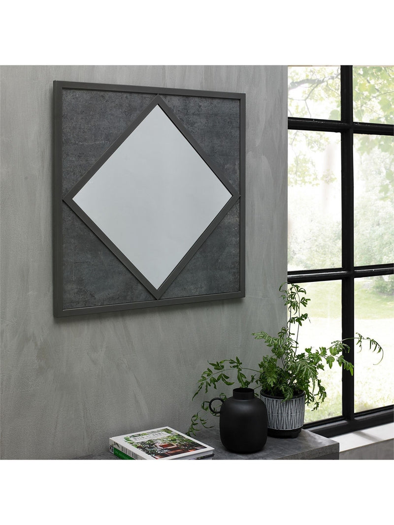 Bentley Designs Renzo Zinc Dark Grey wall mirror 20x63x63cm - British product