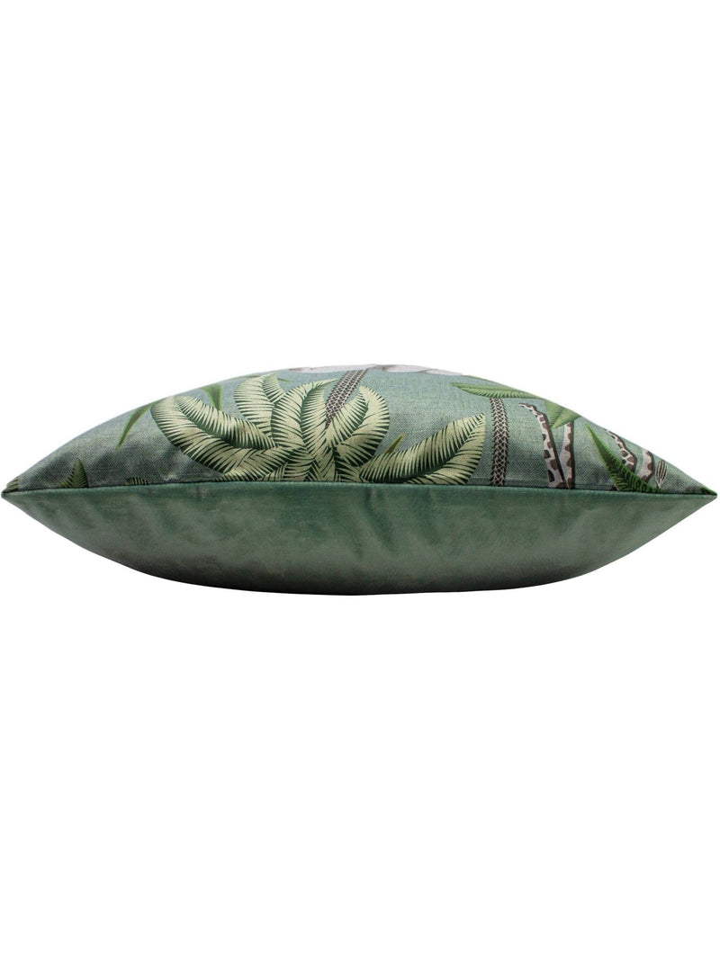 Riva Paoletti Green Jungle Parade printed polyester cushion, UK version