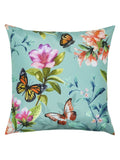 Evans Lichfield duck egg blue outdoor cushion with butterfly design, UK version