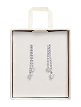 Next Silver Tone Crystal Drop Earrings- Buy online at McGrocer