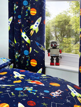 Next Bedlam Blue Super Sonic Pencil Pleat Curtains 168cm x 183cm- Buy online at McGrocer