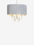 Bellagio grey pleated fabric lamp shade 32cm (British brand)
