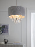 Bellagio grey pleated fabric lamp shade 32cm (British brand)