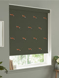 Sophie Allport Green Foxes roller blind 100% polyester, imported from the UK