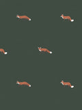 Sophie Allport Green Foxes roller blind 100% polyester, imported from the UK