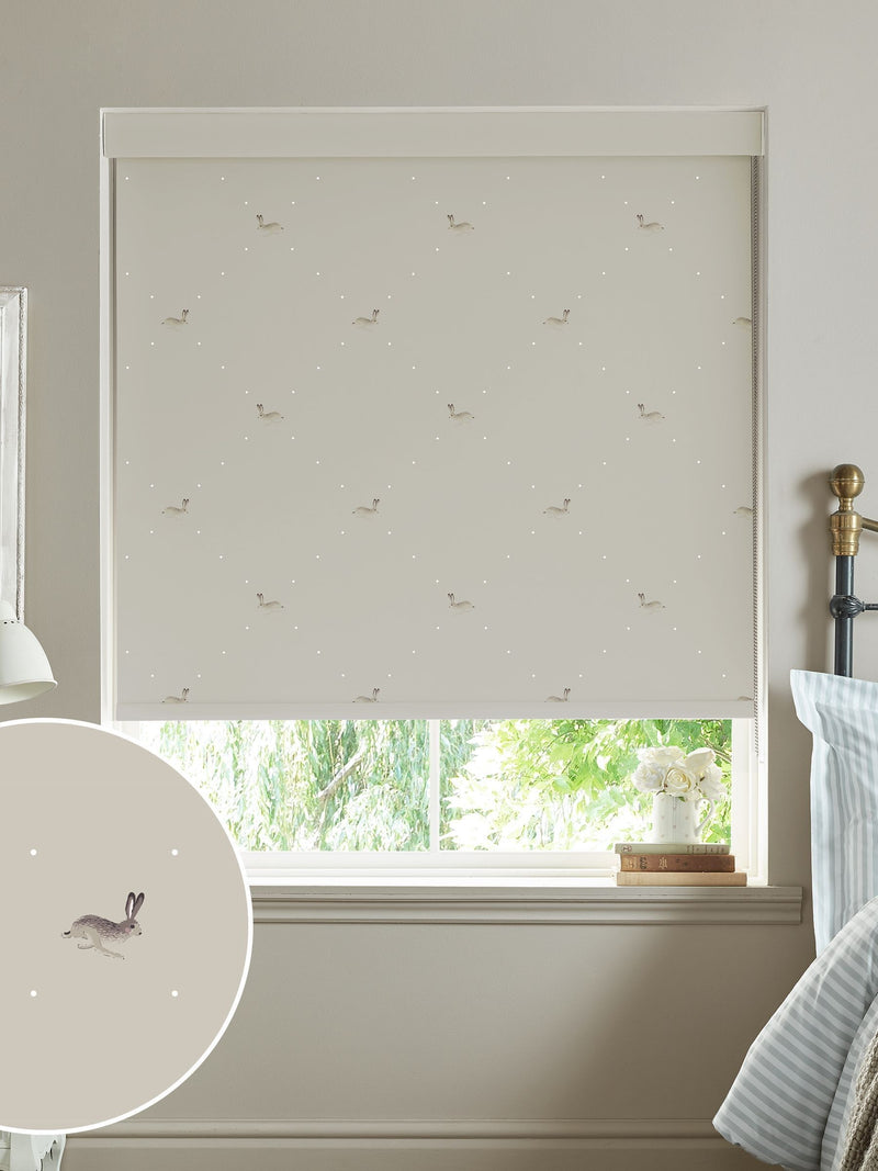 Sophie Allport roller blind with Hare design (British brand)