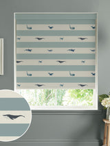 Next Sophie Allport Whales Deep Duck Egg Blue Stripe Made To Measure Roller Blind- Buy online at McGrocer