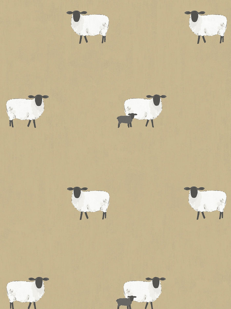 Sophie Allport roller blind ochre yellow sheep design, UK version