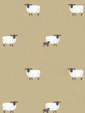 Sophie Allport roller blind ochre yellow sheep design, UK version