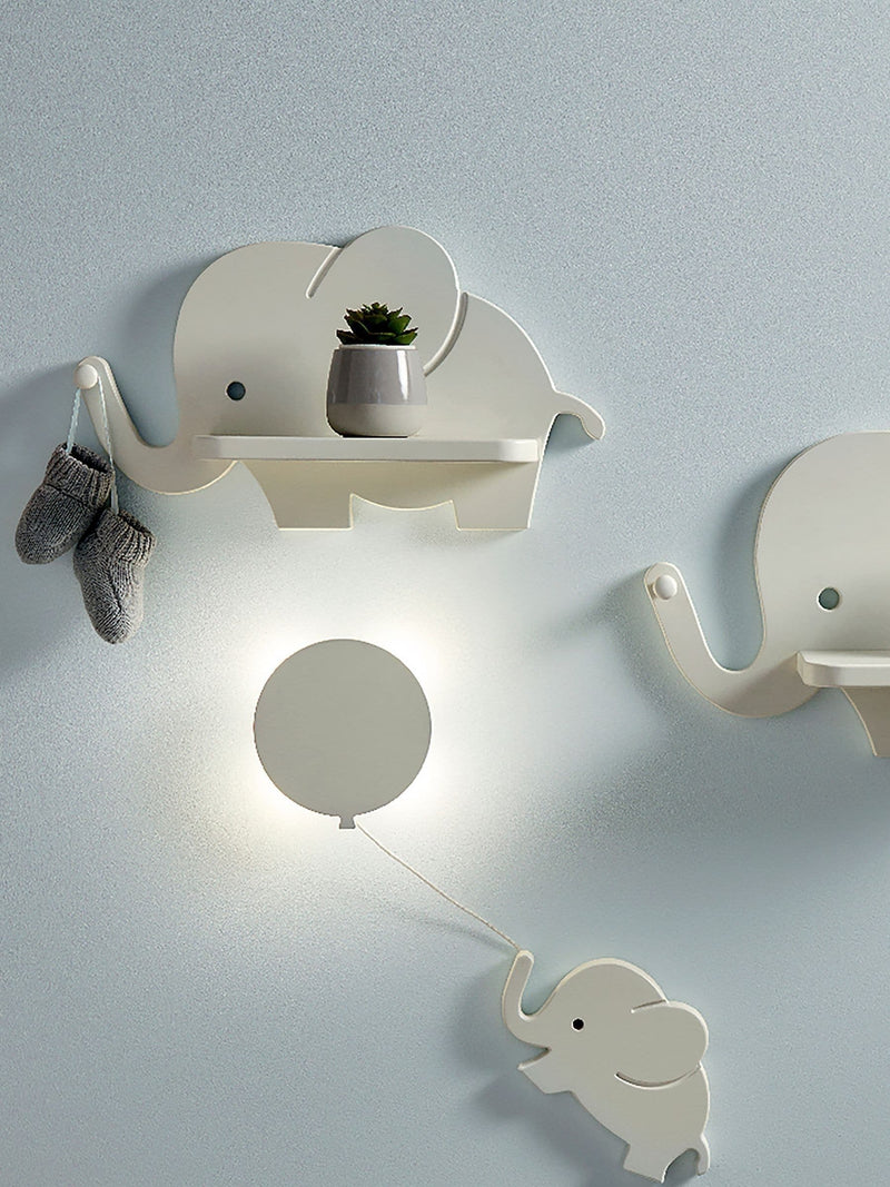 Mamas & Papas white elephant shelves set with nightlight - British product