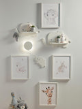 Mamas & Papas white elephant shelves set with nightlight - British product