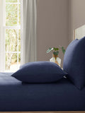 Lazy Linen blue washed fitted sheet, UK version