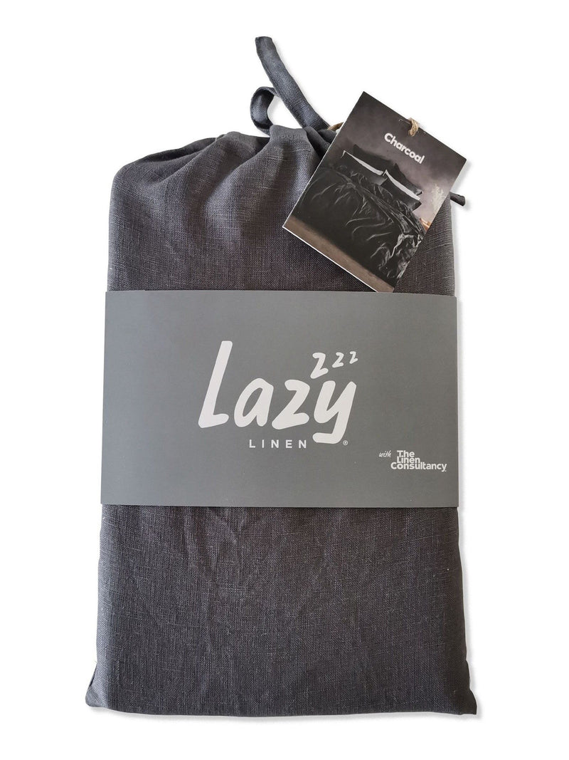 Lazy Linen grey washed duvet cover, UK version
