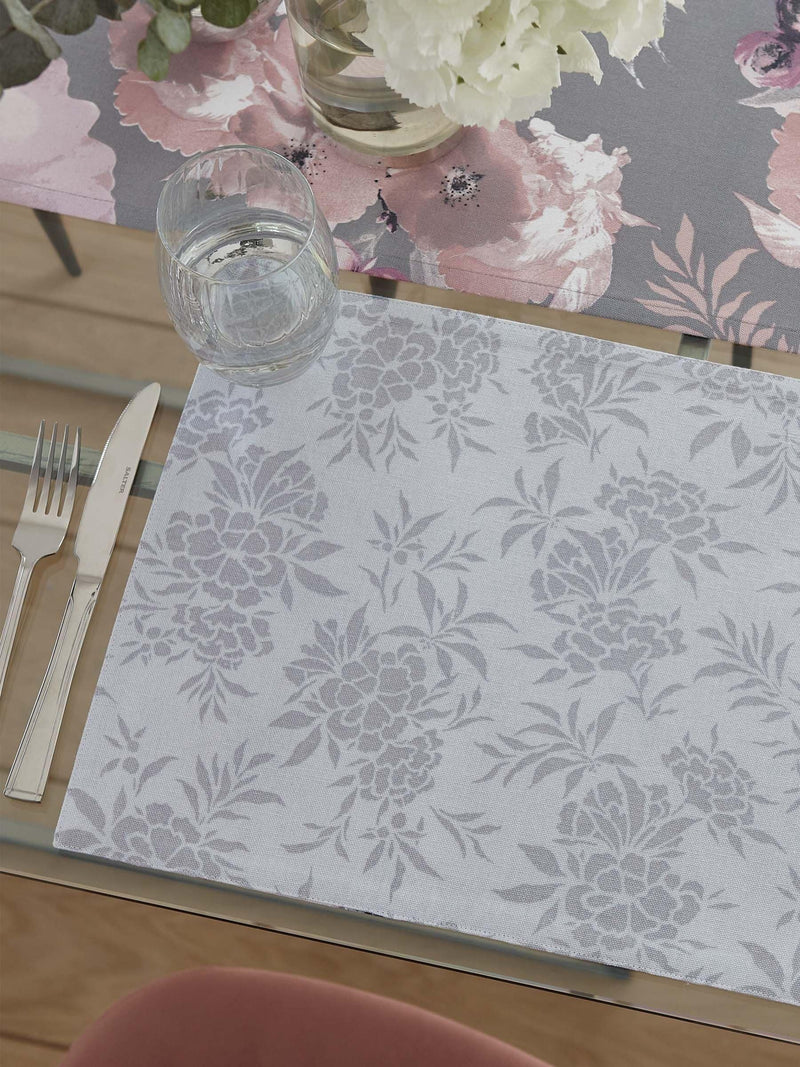 Catherine Lansfield grey dramatic floral placemats set of 2, 30x46cm each - British product