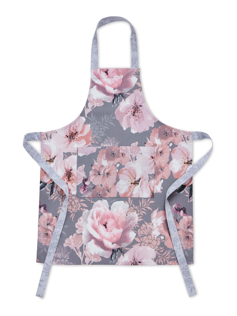 Catherine Lansfield Grey Floral Apron 70 x 80cm - British product