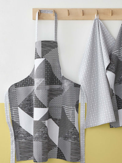 Next Catherine Lansfield Grey Larsson Geo Kitchen Apron 70 x 80cm- Buy online at McGrocer