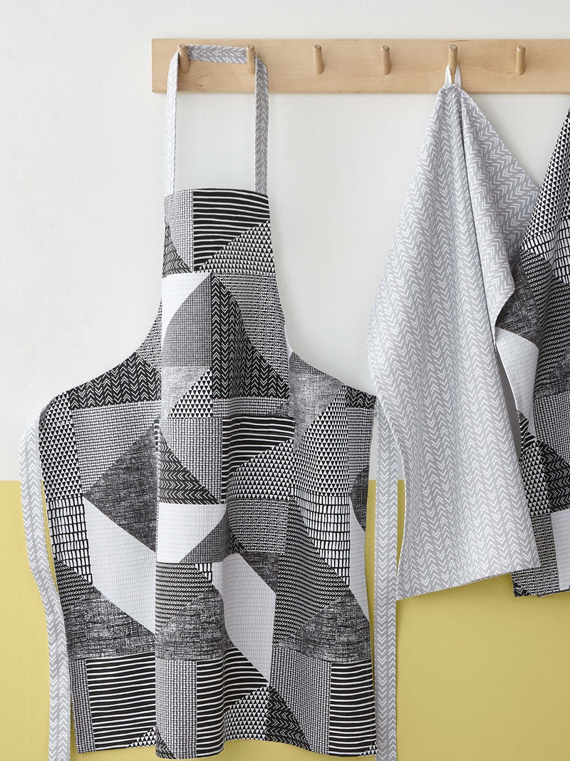 Catherine Lansfield Grey Larsson Geo apron 70 x 80cm - British product