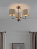 Brushed Nickel Burford chandelier three light - British product