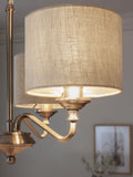 Brushed Nickel Burford chandelier three light - British product