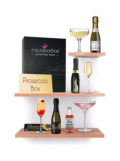 Next MicroBarBox Prosecco Cocktail Gift Set with Raspberry Gin and Chocolates- Buy online at McGrocer